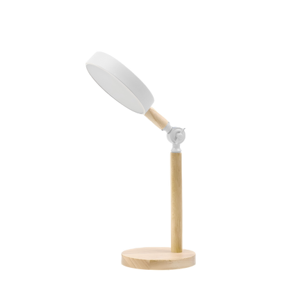 Flexo Pontica fabricado en metal color blanco/haya, ideal para iluminar tu escritorio