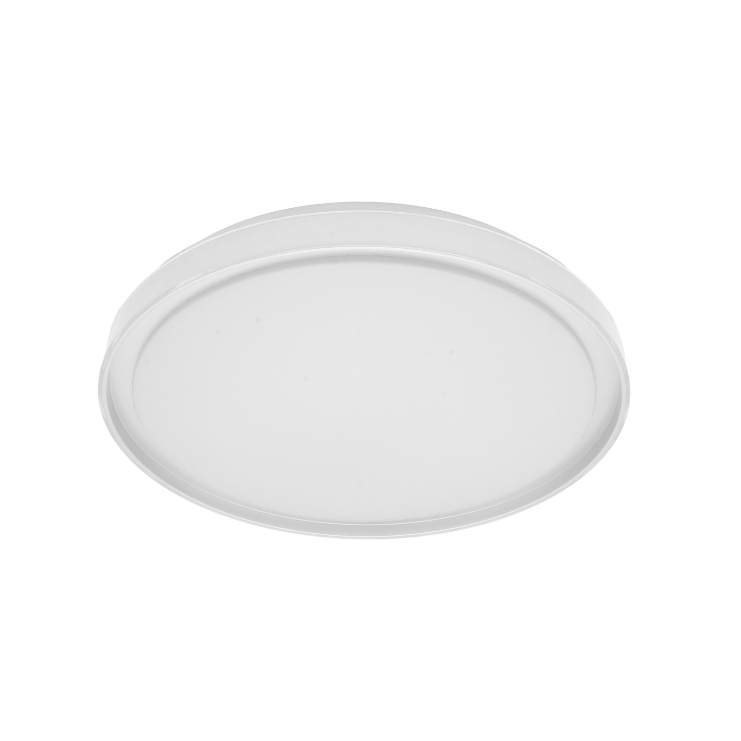 Plafón Bianca fabricado en metal color blanco con detalle plata