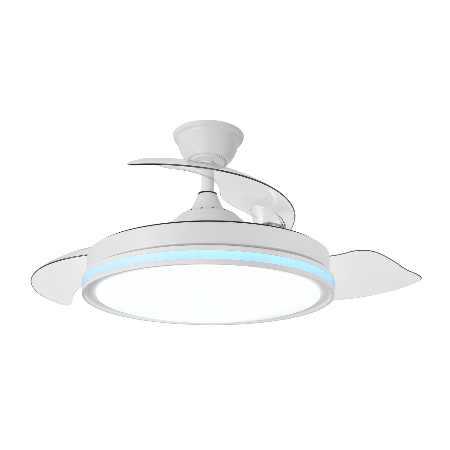 Ventilador de techo moderno con aspas retráctiles