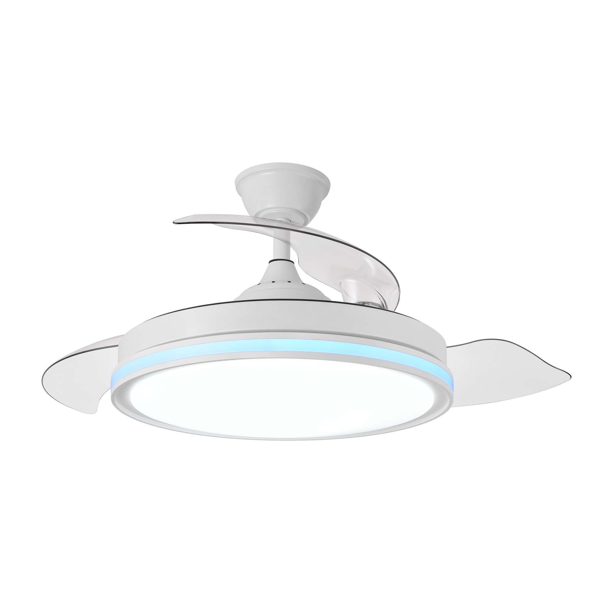 Ventilador de techo moderno con aspas retráctiles