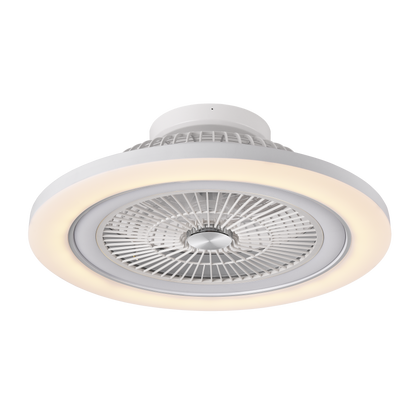 Ventilador de techo blanco con función verano/invierno