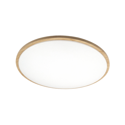 Plafón Eglon fabricado en metal y policarbonato color blanco y madera