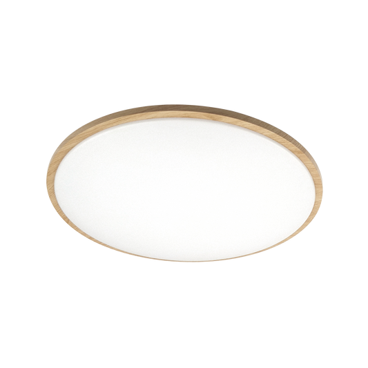 Plafón Eglon fabricado en metal y policarbonato color blanco y madera