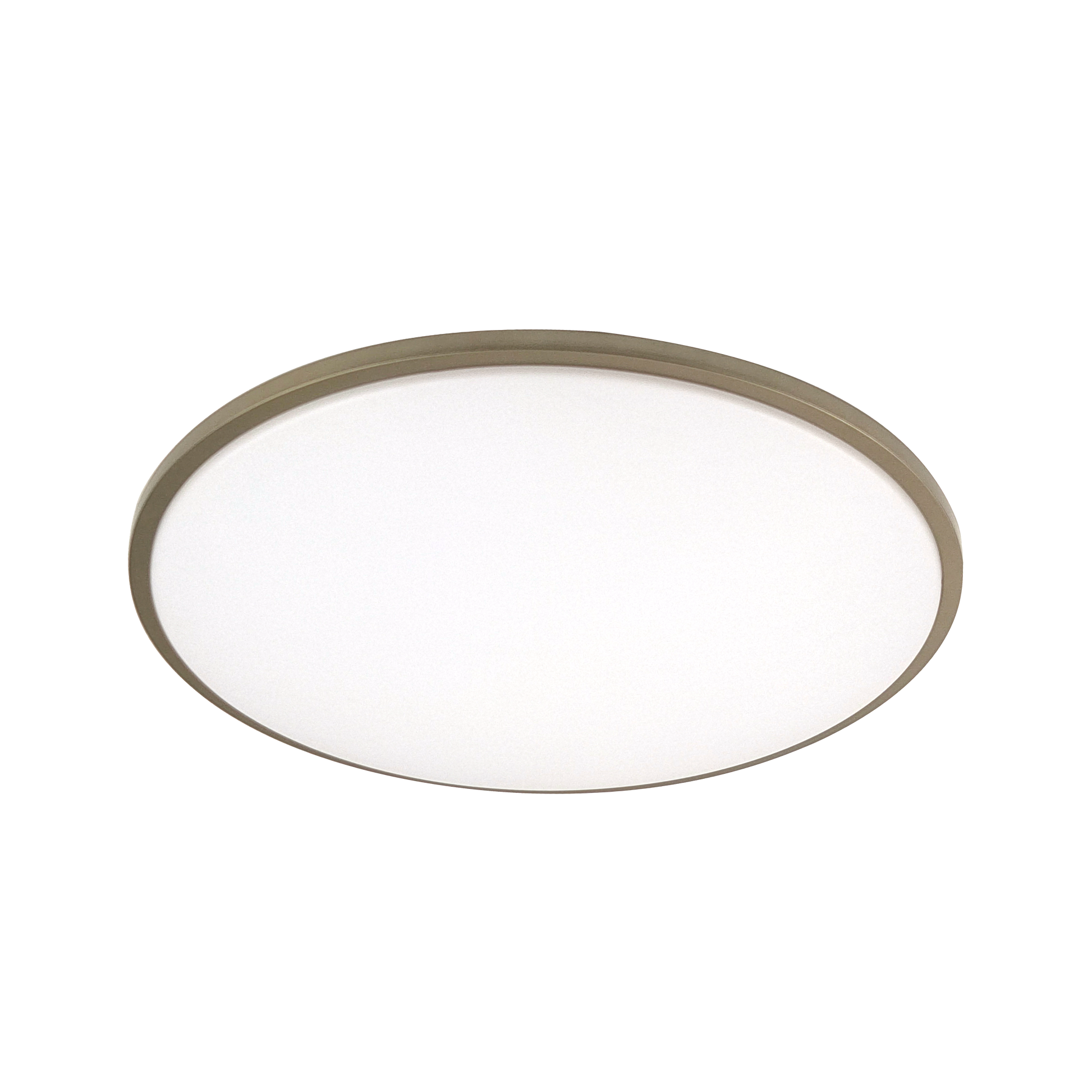 Plafón Eglon fabricado en metal y policarbonato color blanco y cuero