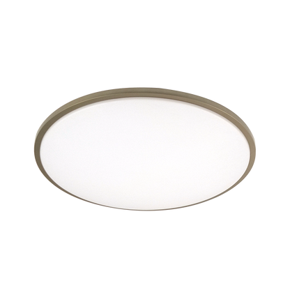 Plafón Eglon fabricado en metal y policarbonato color blanco y cuero