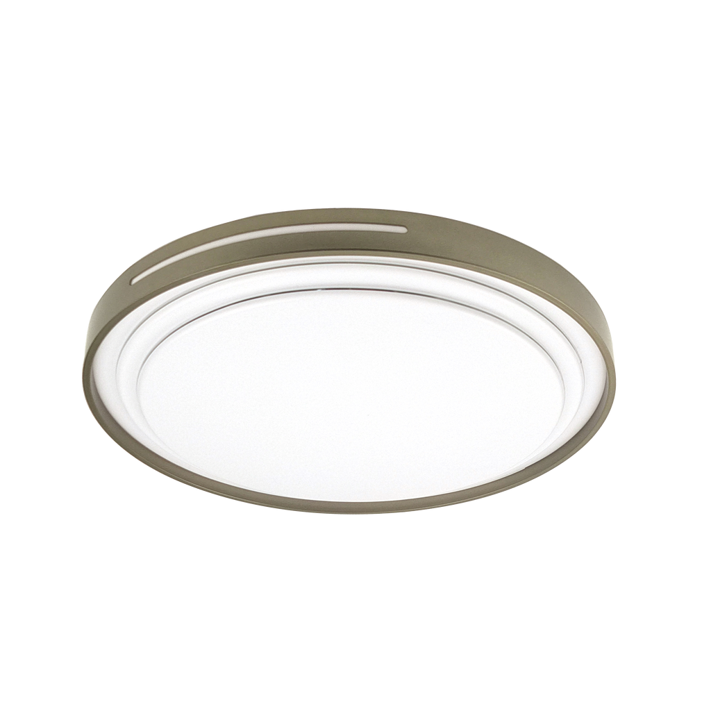 Plafón Argus fabricado en metal color blanco/cuero con LED integrado