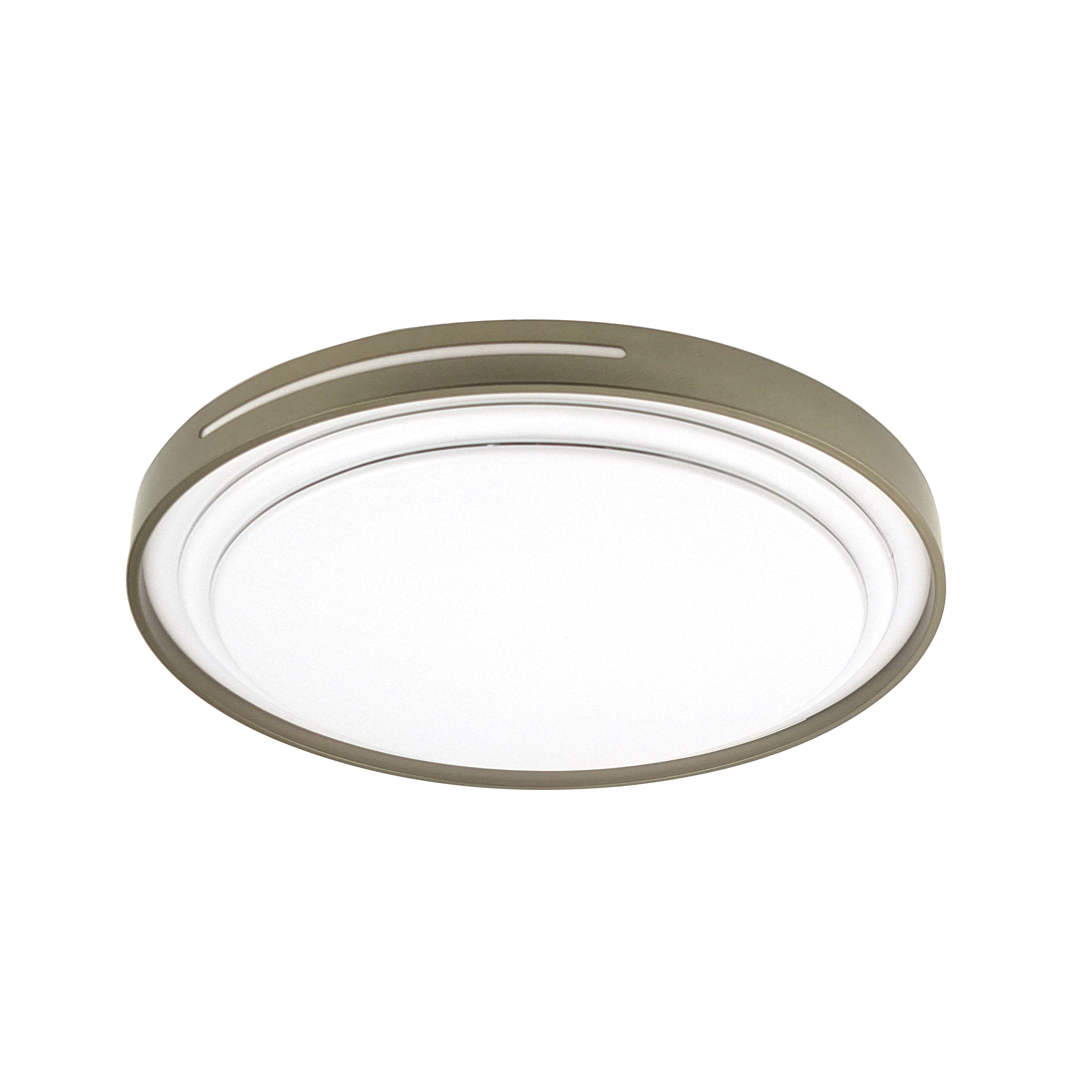 Plafón Argus fabricado en metal color blanco/cuero con LED integrado