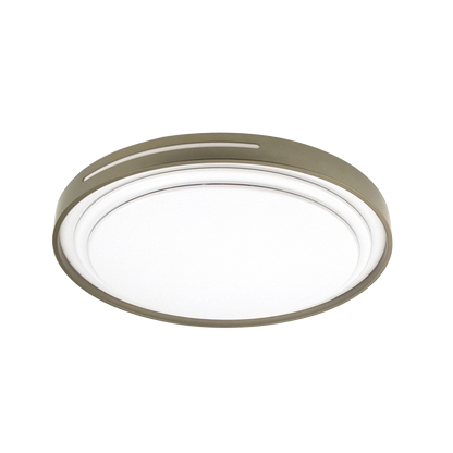 Plafón Argus fabricado en metal color blanco/cuero con LED regulable.