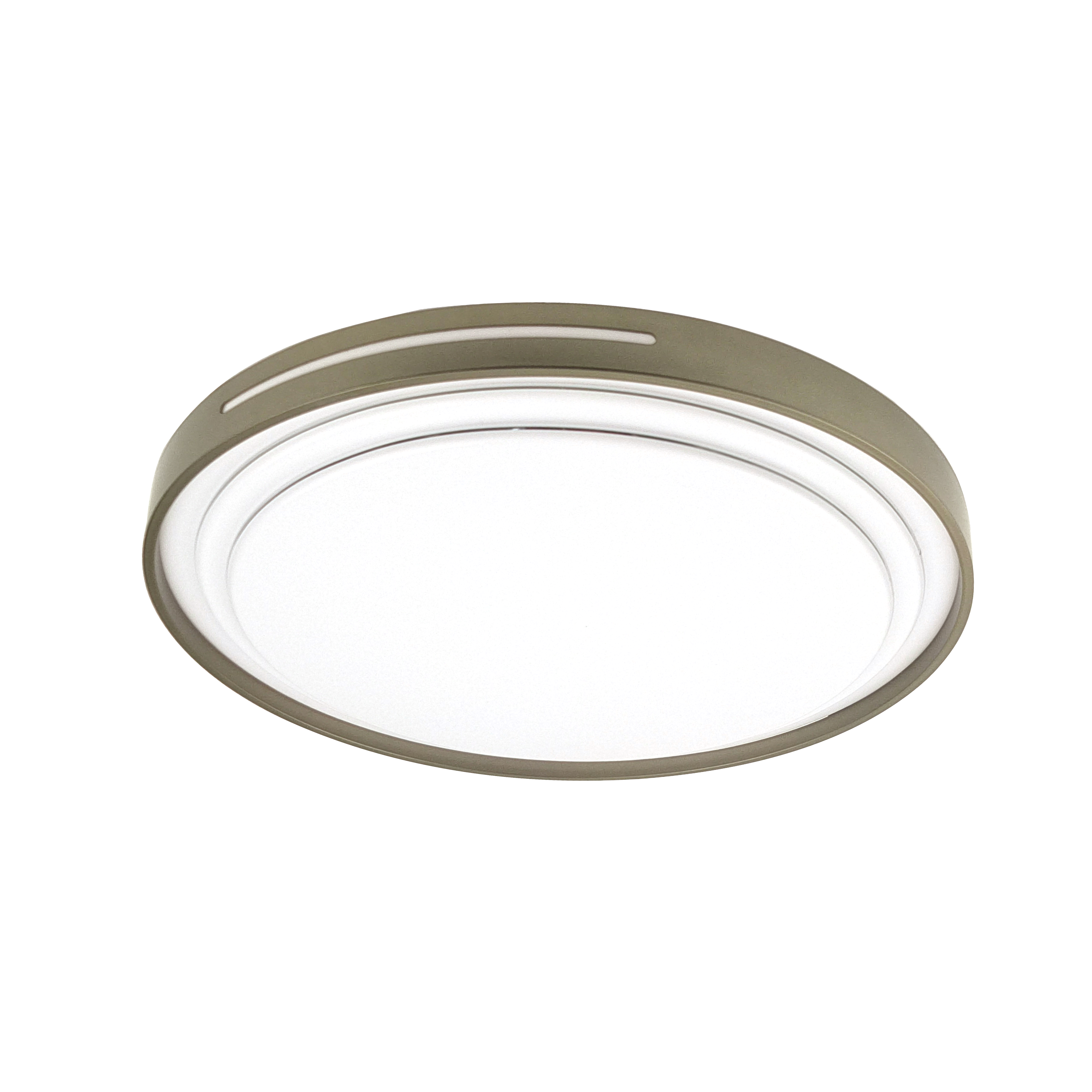 Plafón Argus fabricado en metal color blanco/cuero con LED integrado