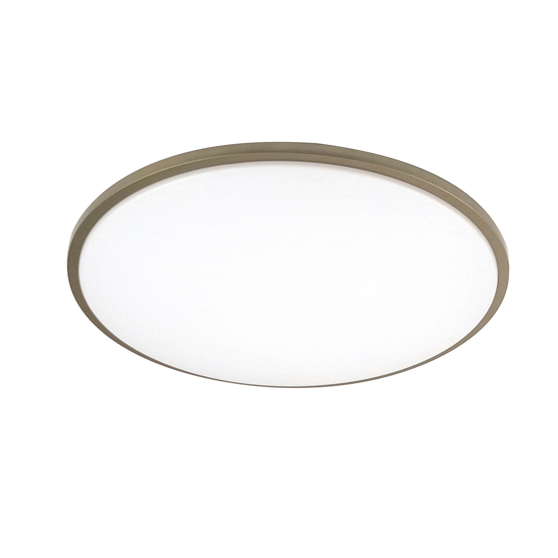 Plafón EGLON fabricado en metal color blanco y cuero, con LED integrado
