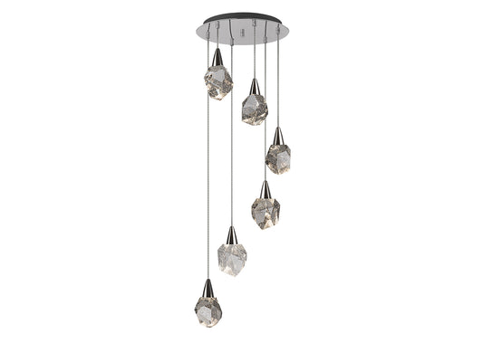 Lámpara Colgante Aquaria 6 Luces LED Cromo y Cristal Schuller - vista principal | Schuller
