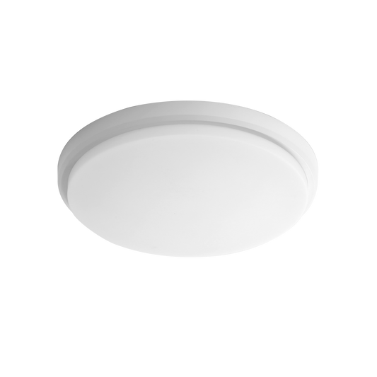 Plafón Kivo fabricado en metal color blanco con difusor de policarbonato