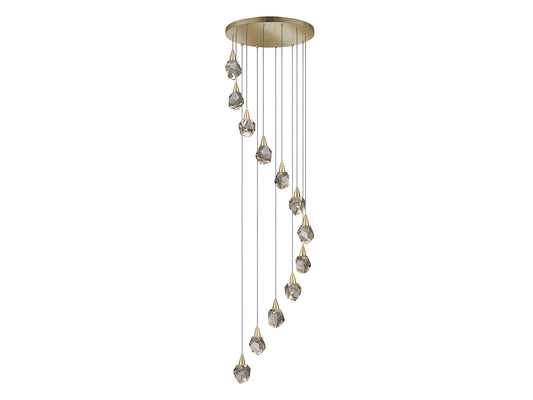 Lámpara Colgante Aquaria 12 Luces LED Oro Mate Schuller - vista principal | Schuller