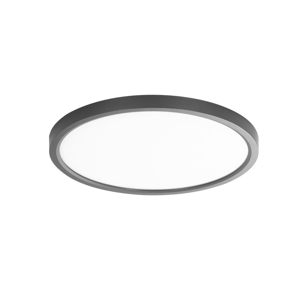 Plafón Faure fabricado en metal blanco y negro con LED integrado