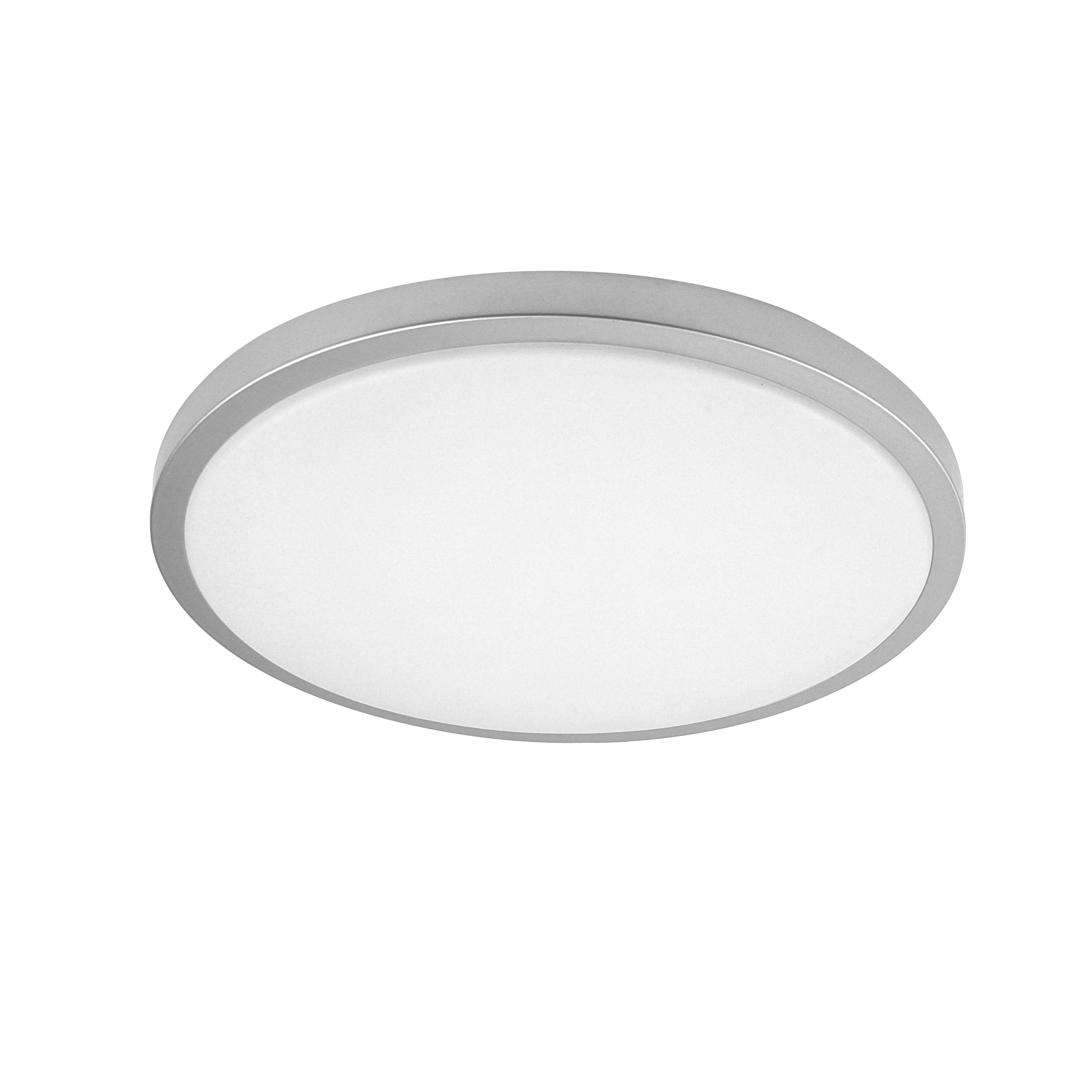 Plafón Kirat fabricado en metal color plata con mando a distancia