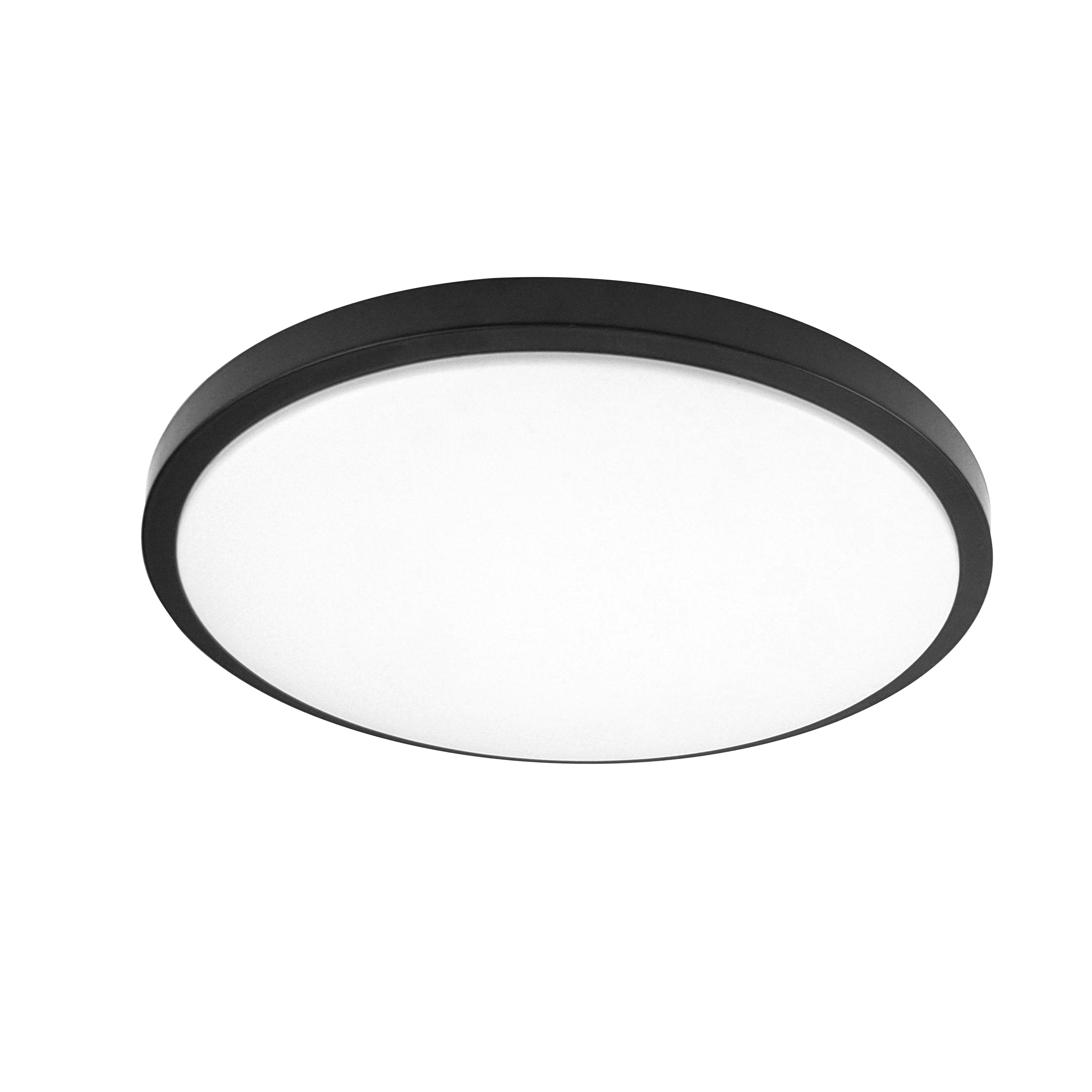 Plafón Kirat fabricado en metal blanco y negro con LED integrado