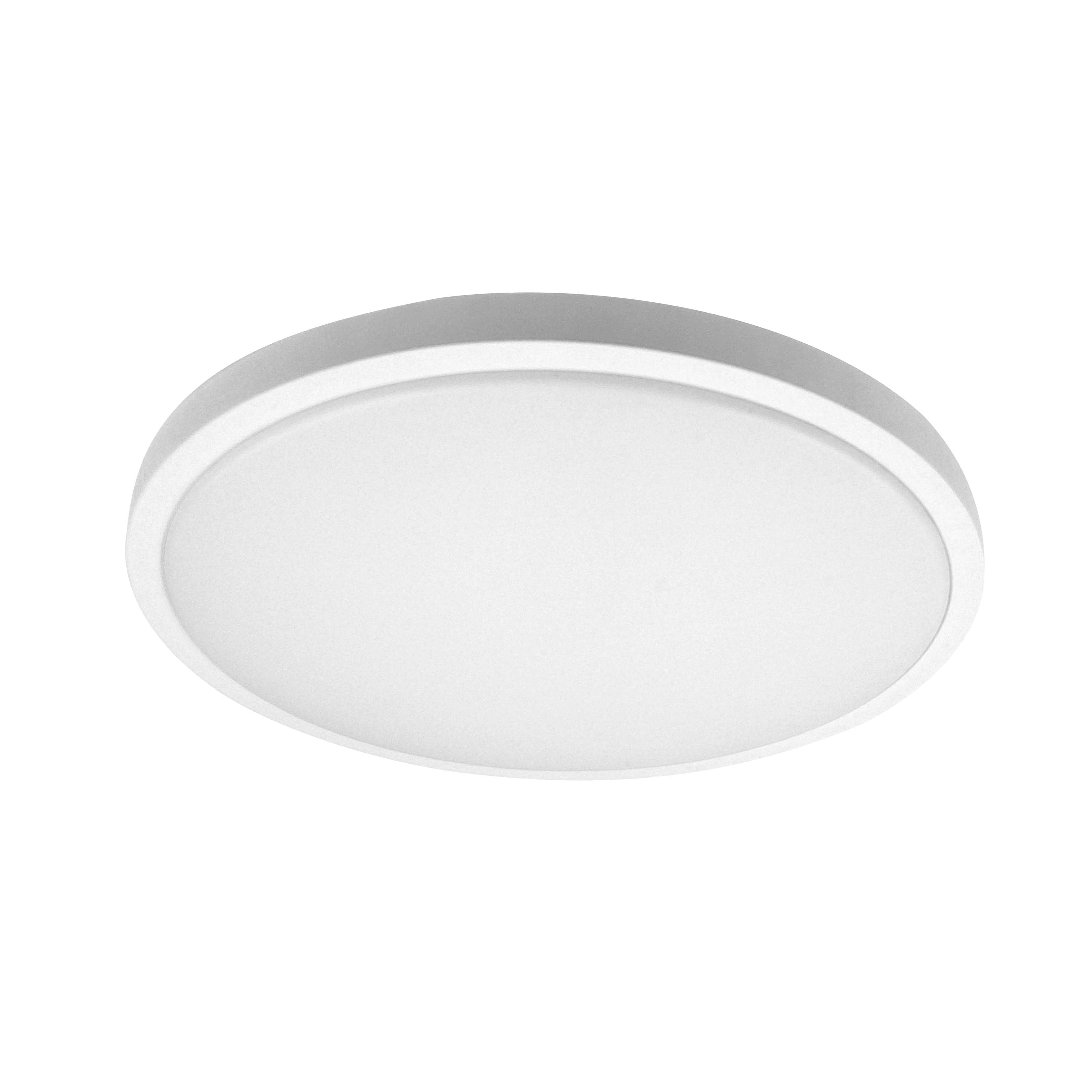 Plafón Kirat fabricado en metal blanco con tecnología LED integrada