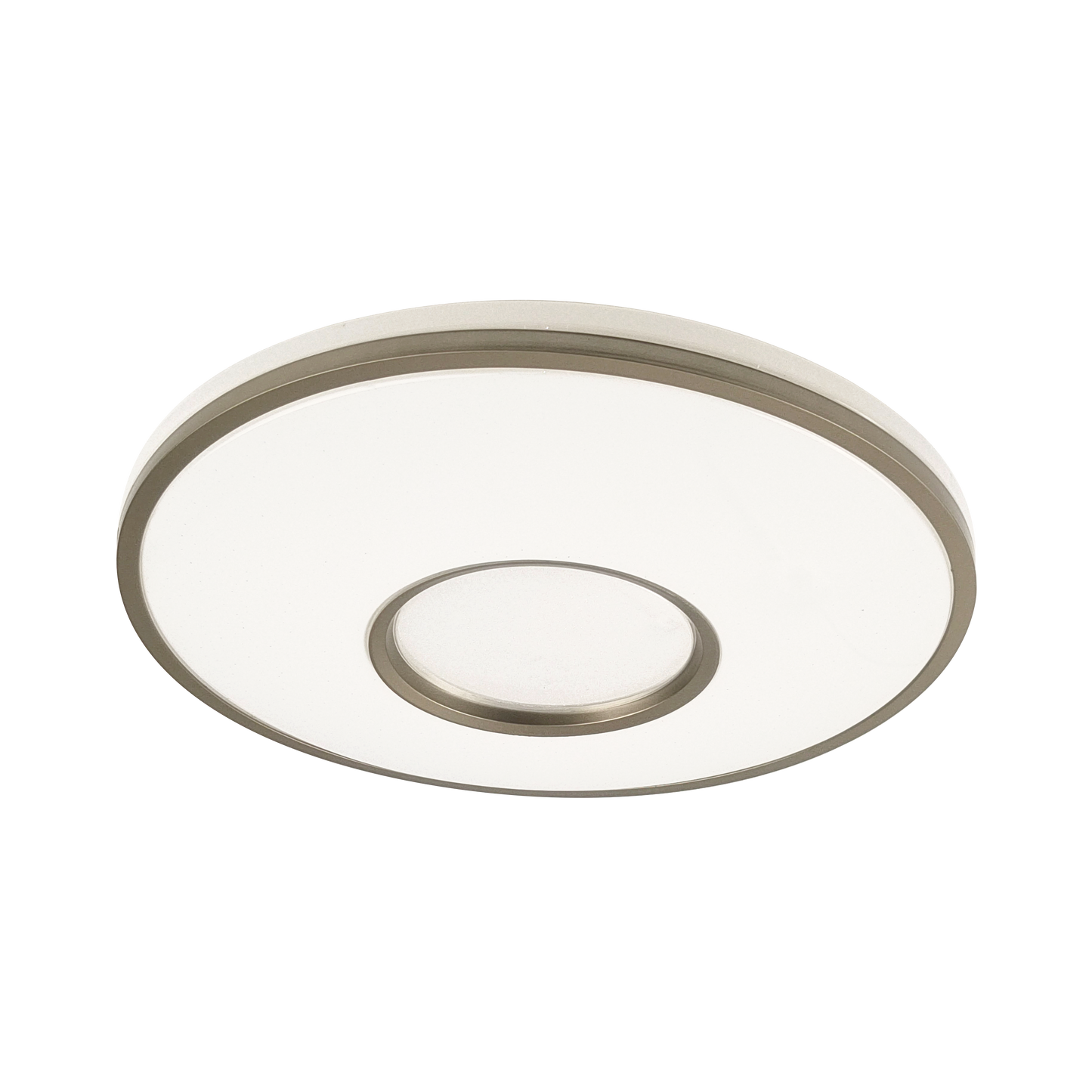 Plafón Perote fabricado en metal color blanco/cuero con difusor de policarbonato