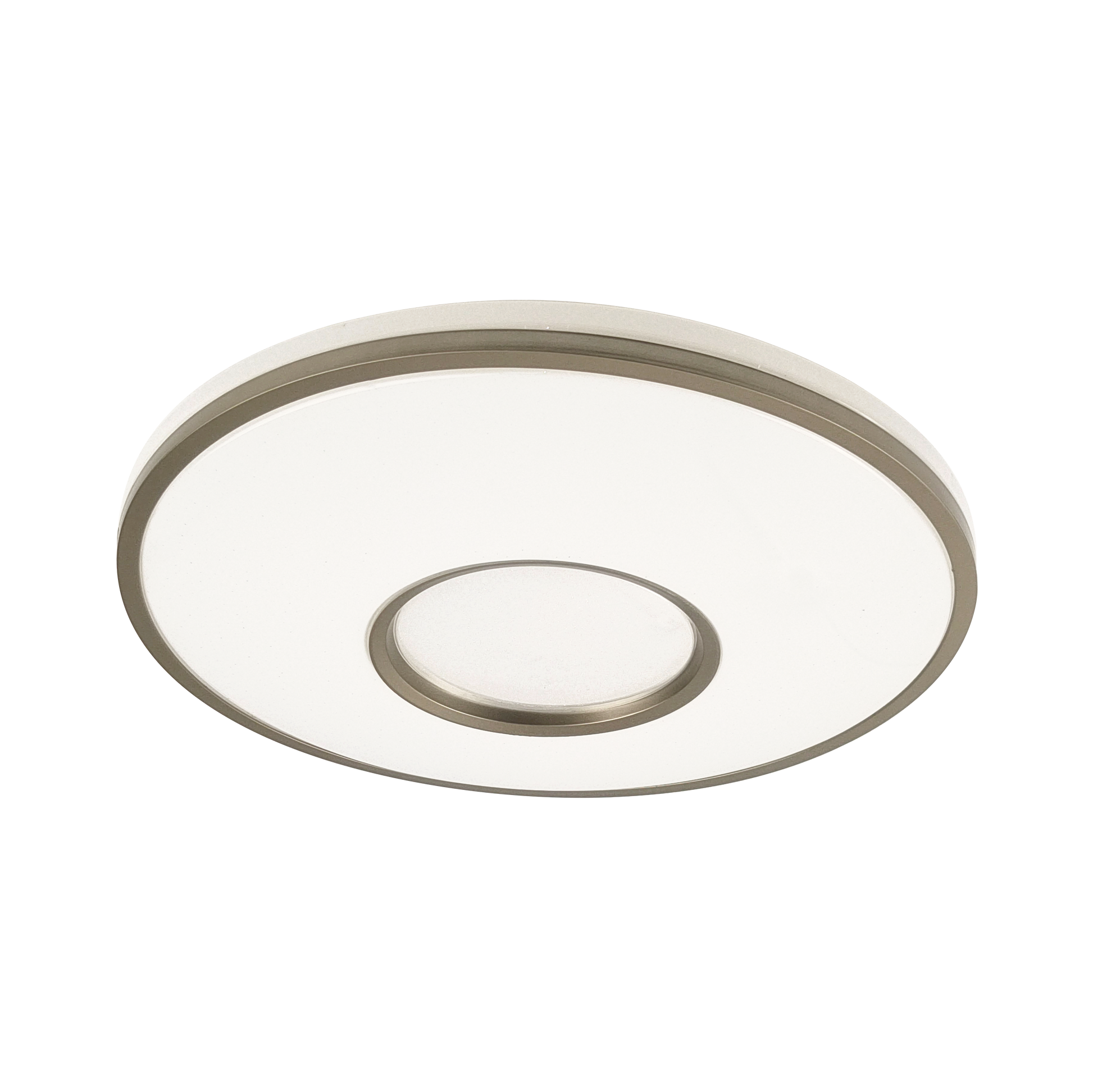 Plafón Perote fabricado en metal color blanco/cuero con difusor de policarbonato