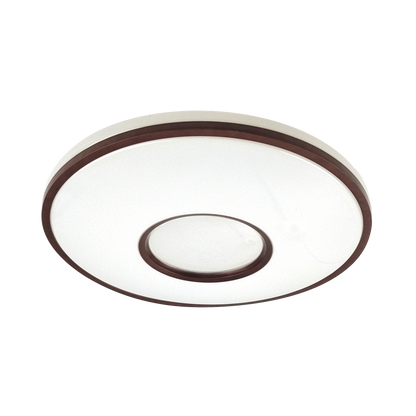 Plafón Perote fabricado en metal color blanco y marrón, ideal para interiores