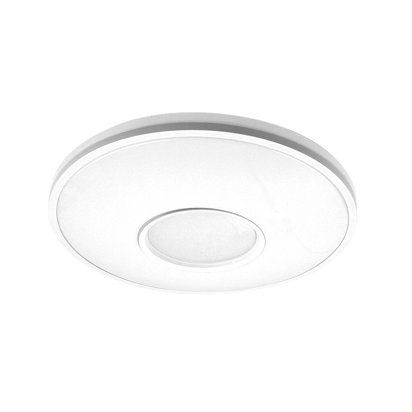Plafón Perote fabricado en metal color blanco con efecto cielo estrellado