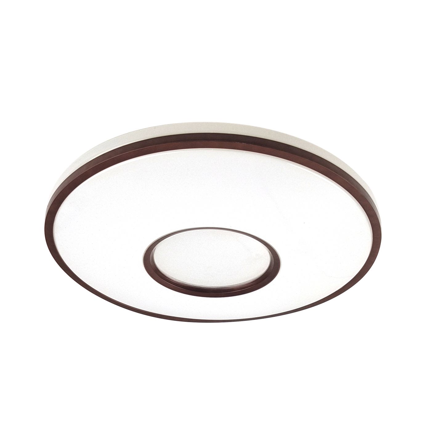 Plafón Perote fabricado en metal y policarbonato color blanco y marrón