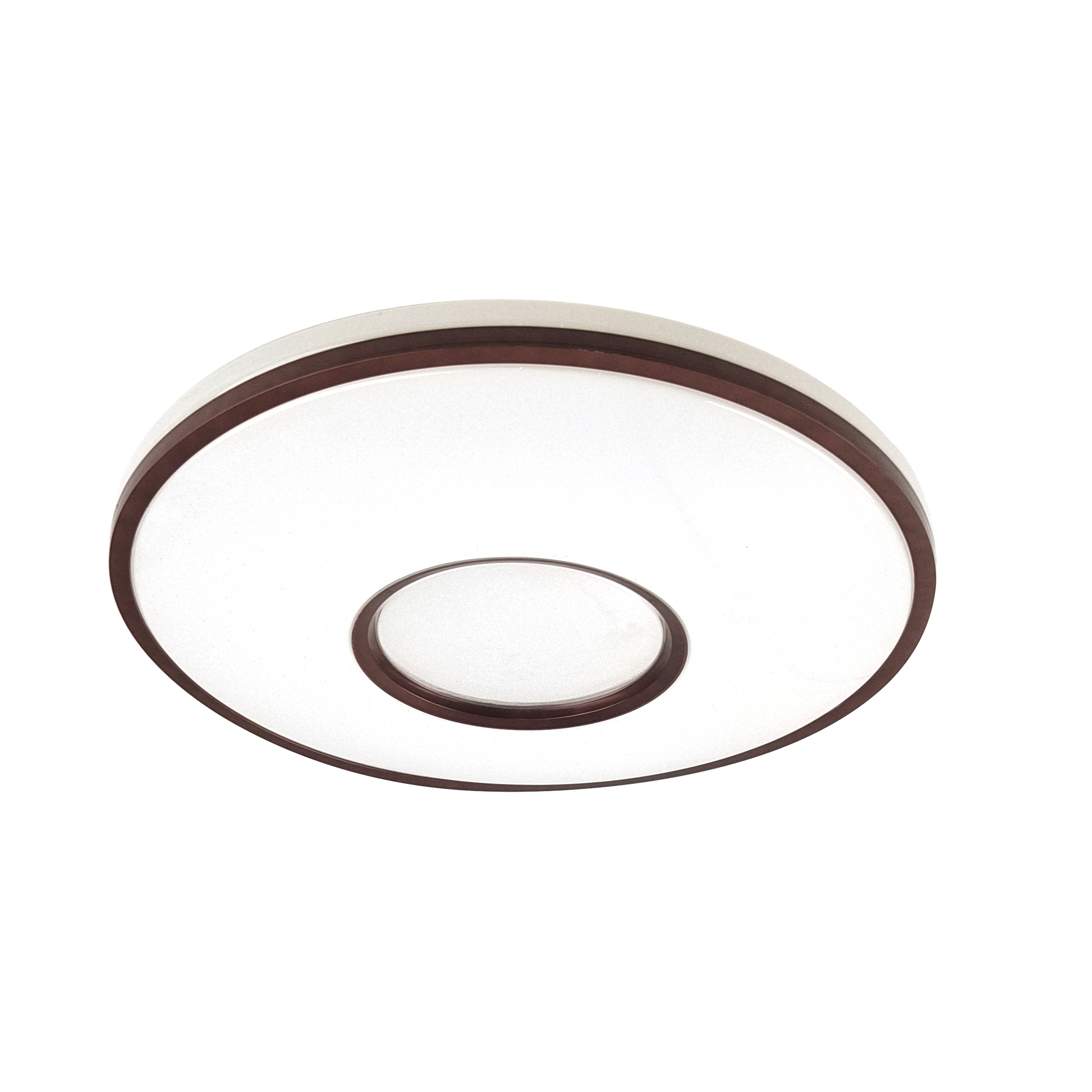Plafón Perote fabricado en metal y policarbonato color blanco y marrón
