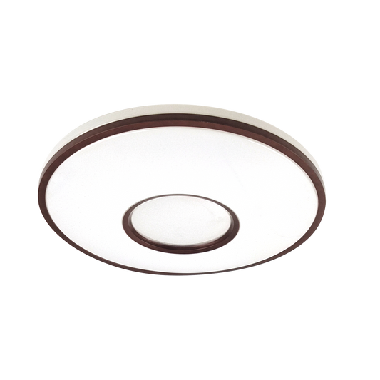 Plafón Perote fabricado en metal y policarbonato color blanco y marrón
