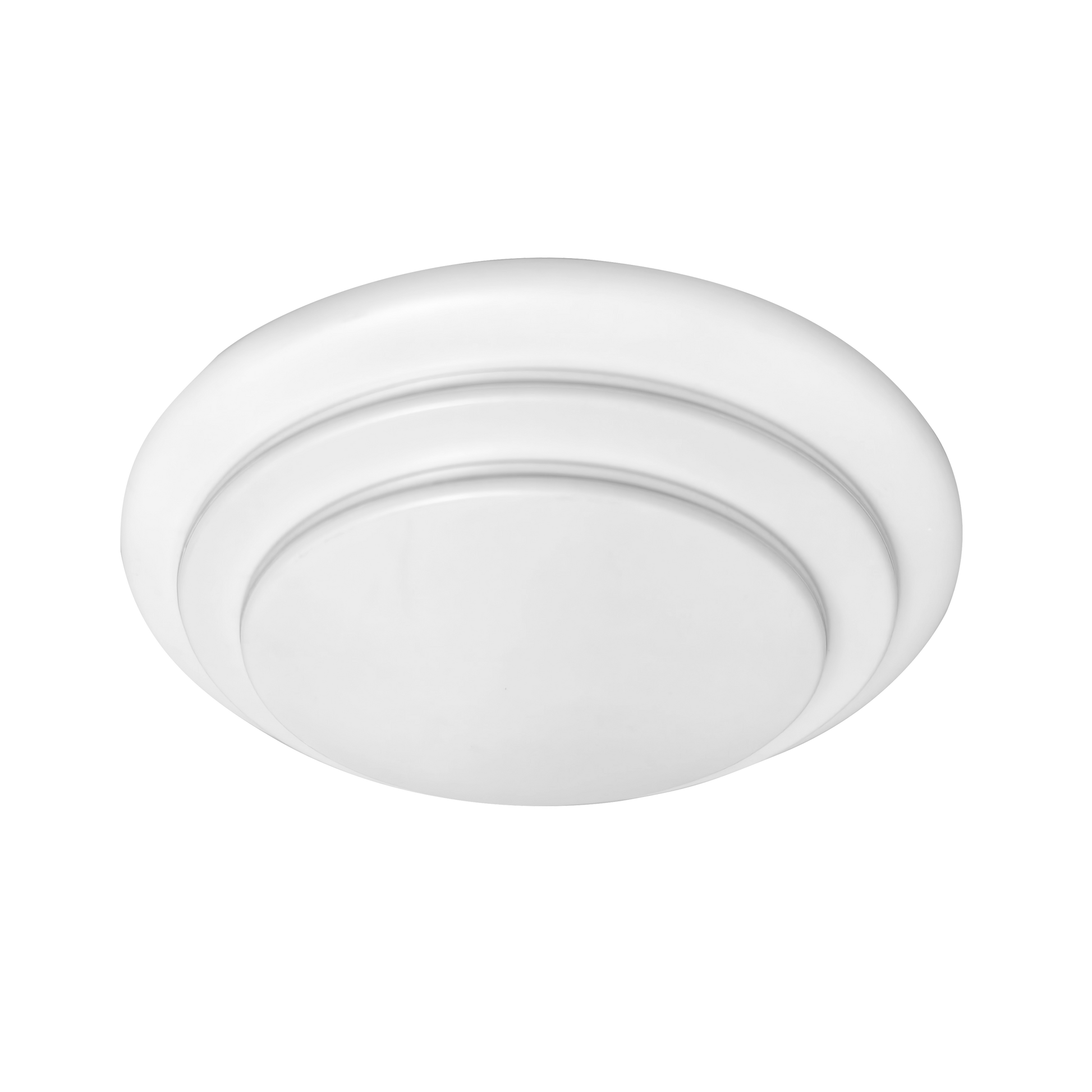 Plafón Tabasco fabricado en metal color blanco, ideal para interiores