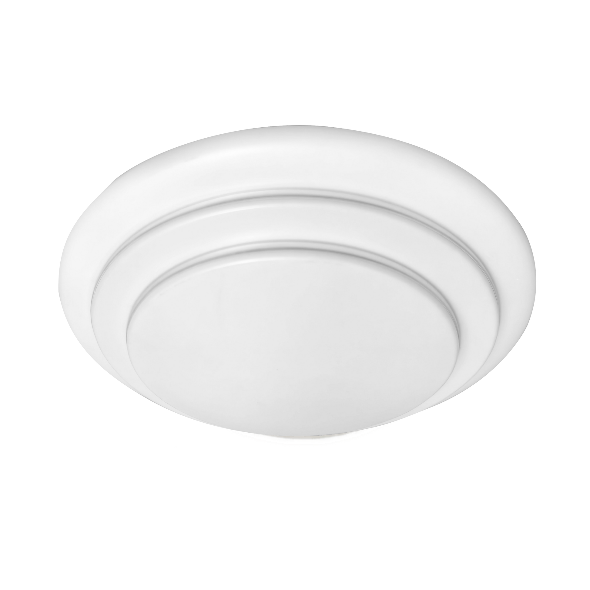 Plafón Tabasco fabricado en metal color blanco, iluminación LED moderna
