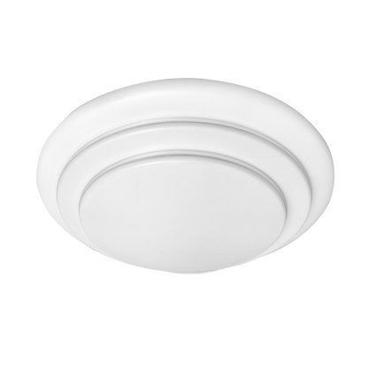 Plafón Tabasco fabricado en metal color blanco, iluminación LED moderna