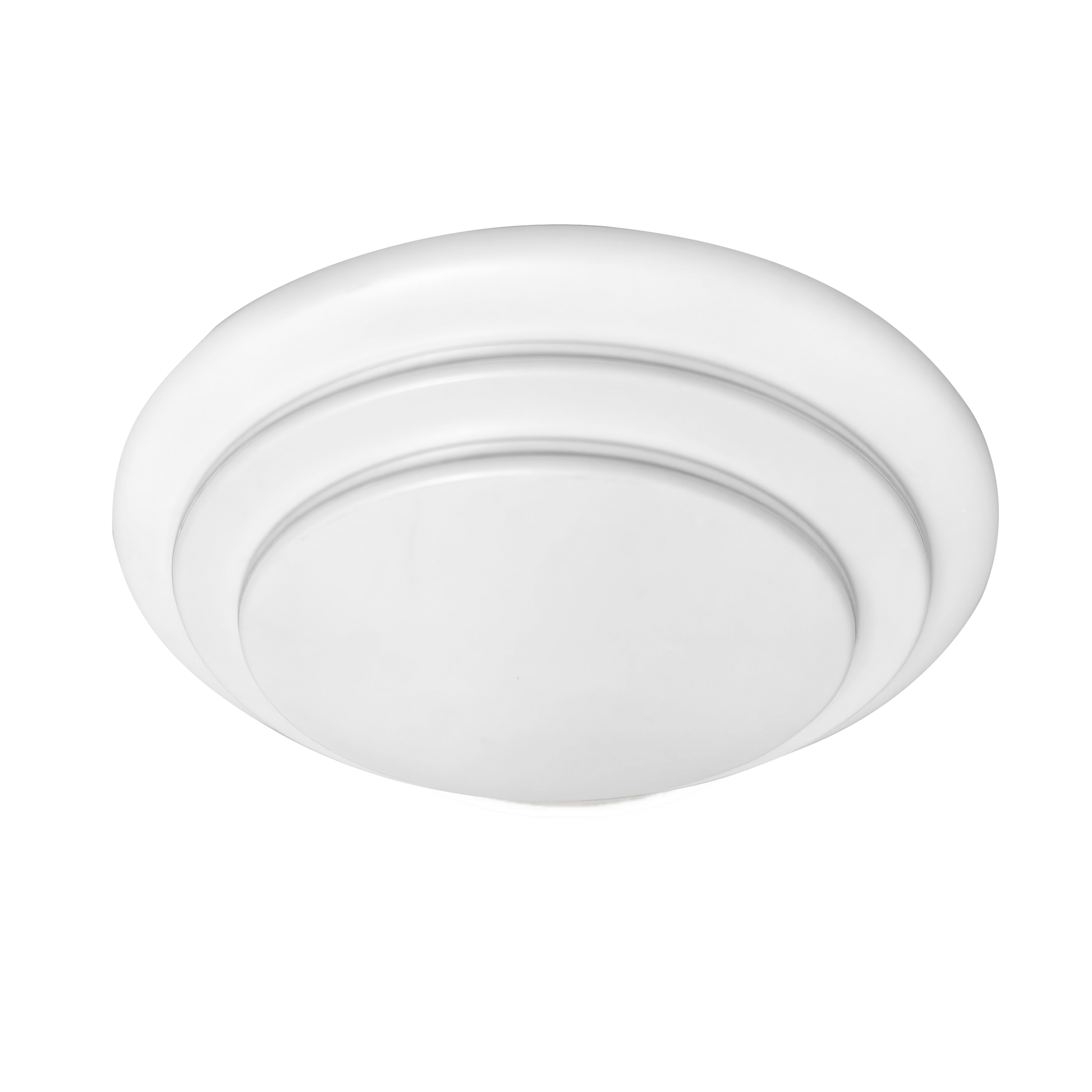 Plafón Tabasco fabricado en metal y policarbonato color blanco, luz fría 6500K
