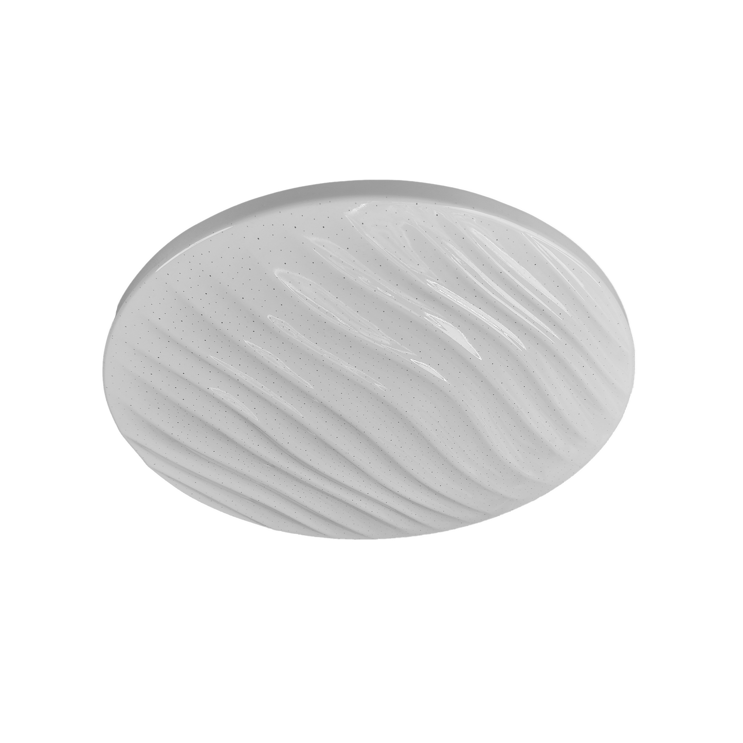 Plafón Olot fabricado en metal color blanco con luz blanca fría
