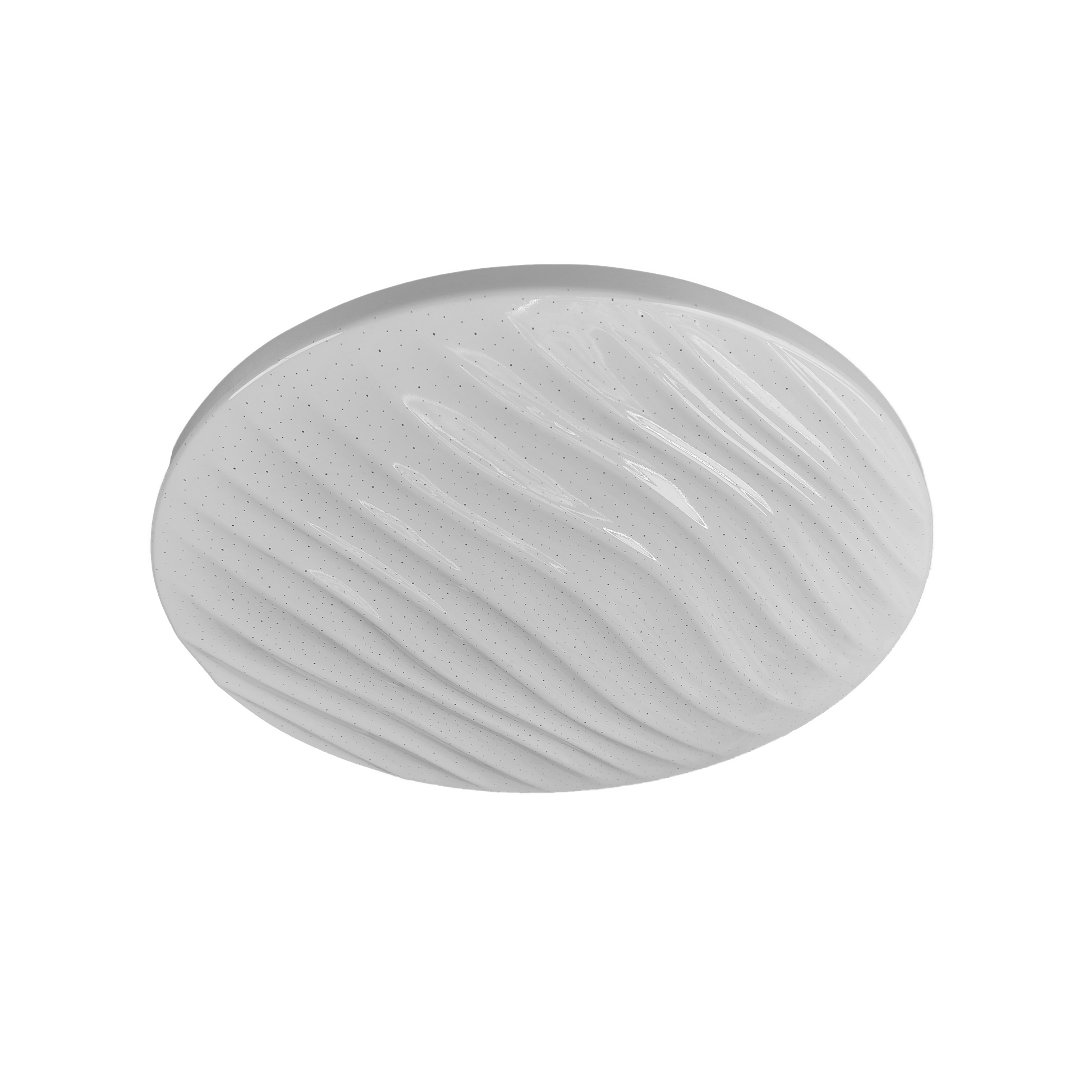 Plafón Olot fabricado en metal color blanco con luz blanca fría