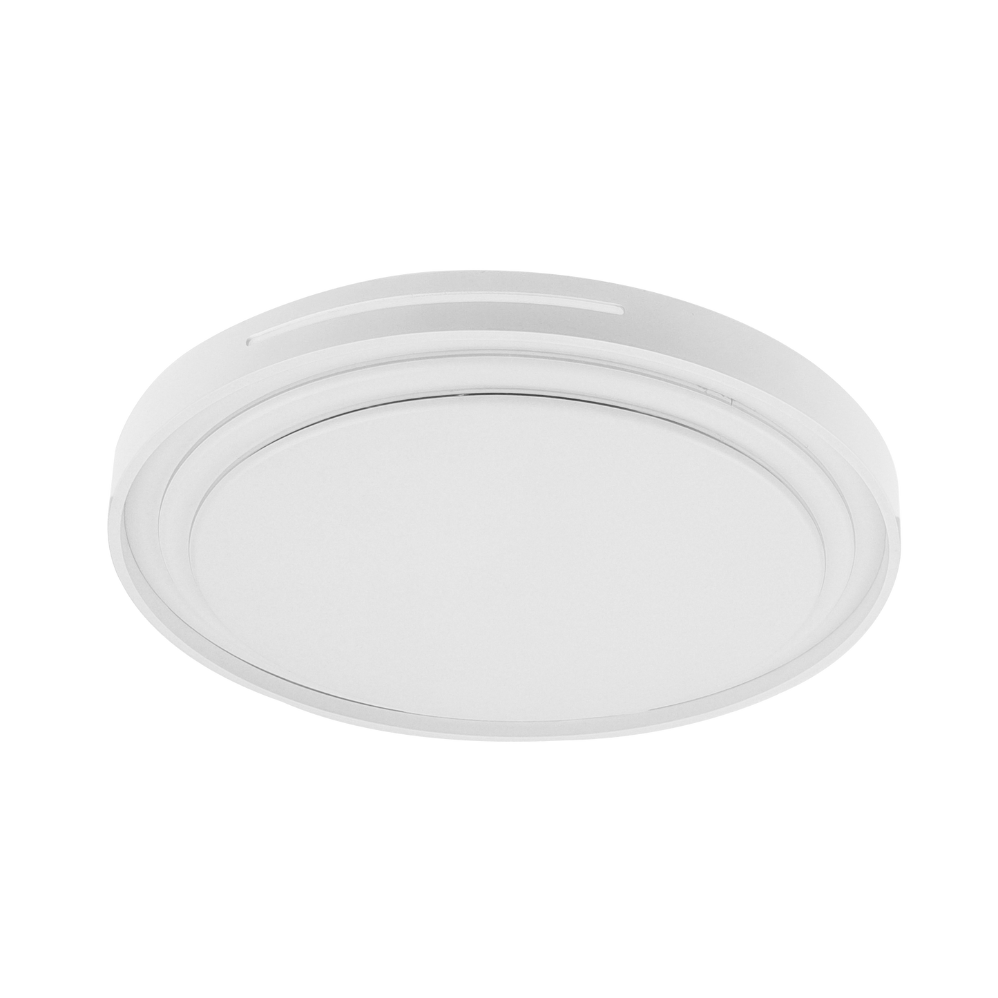 Plafón Argus fabricado en metal color blanco con LED dimmable y mando a distancia