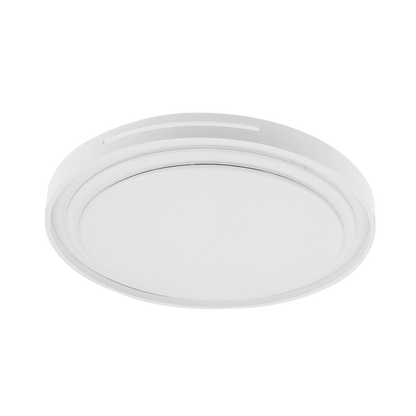 Plafón Argus fabricado en metal color blanco con LED dimmable y mando a distancia