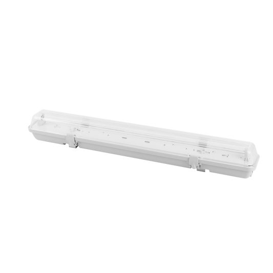 Pantalla estanca fabricada en ABS color gris con difusor de policarbonato