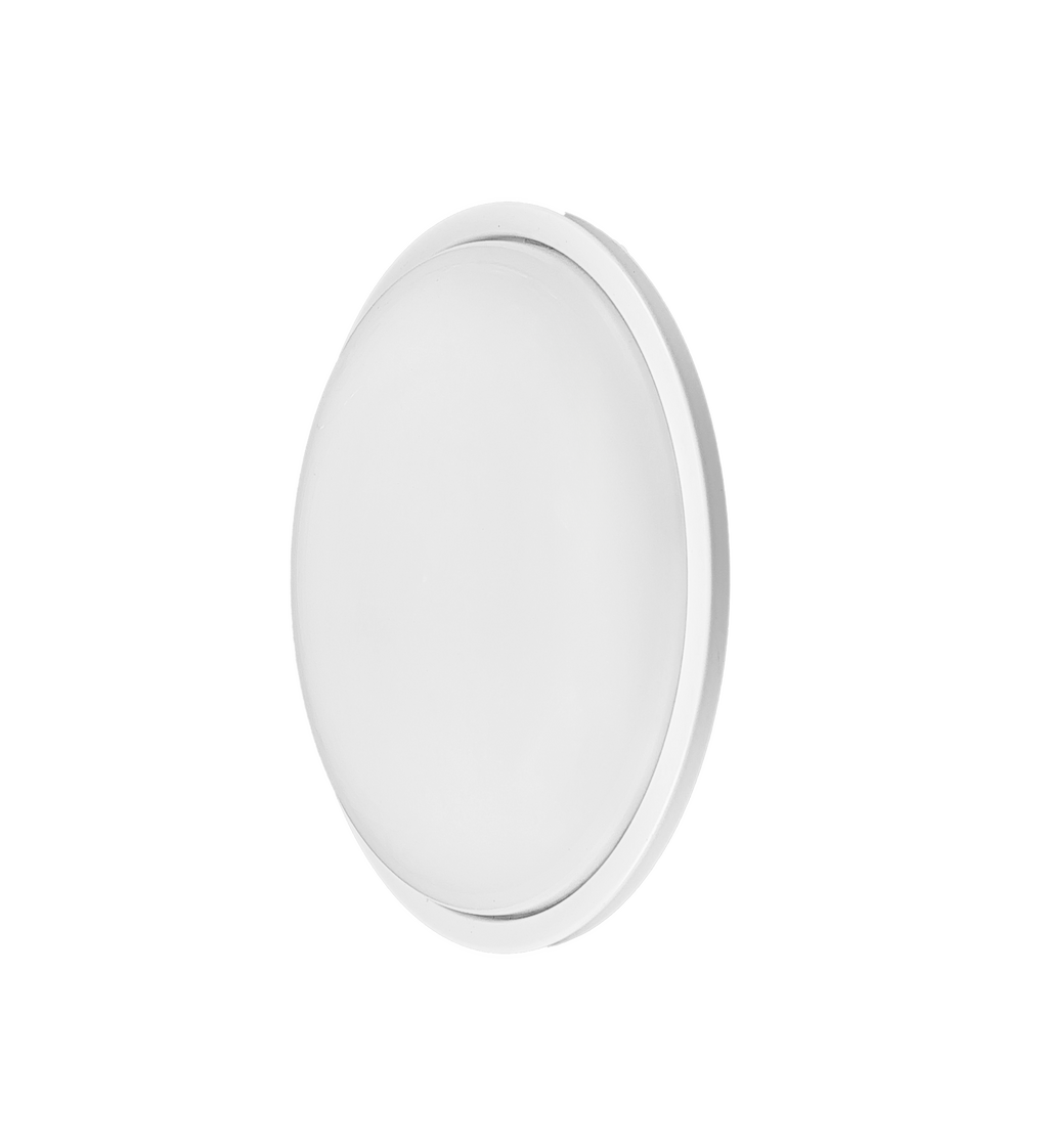 Aplique Pirineo fabricado en metal blanco con luz LED, ideal para interior y exterior