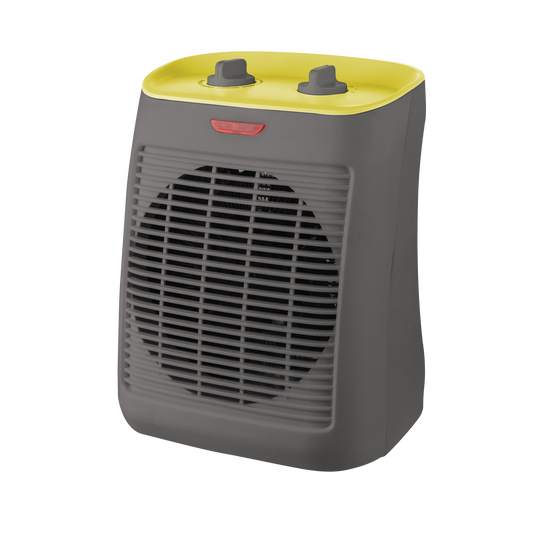 Termoventilador Taray fabricado en Metal color Gris y Policarbonato Amarillo