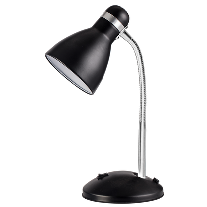 Lámpara de escritorio Lazulita fabricada en metal color negro y cromo
