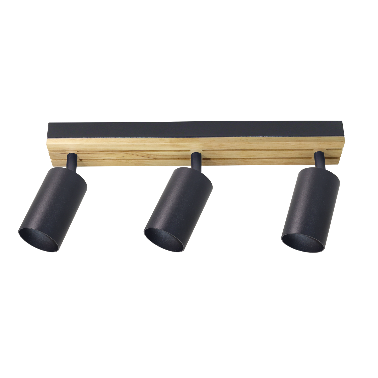 Regleta Waikato fabricada en metal y madera color negro/madera