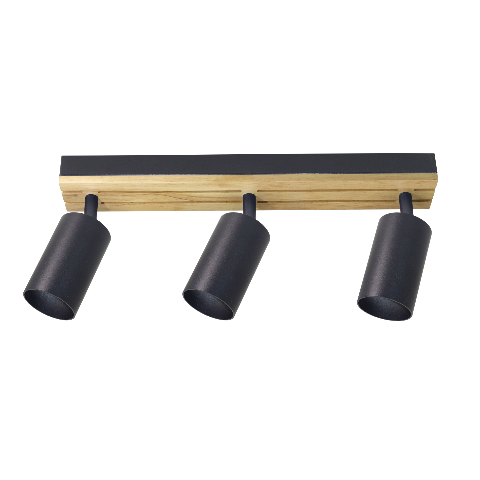 Regleta Waikato fabricada en metal y madera color negro/madera