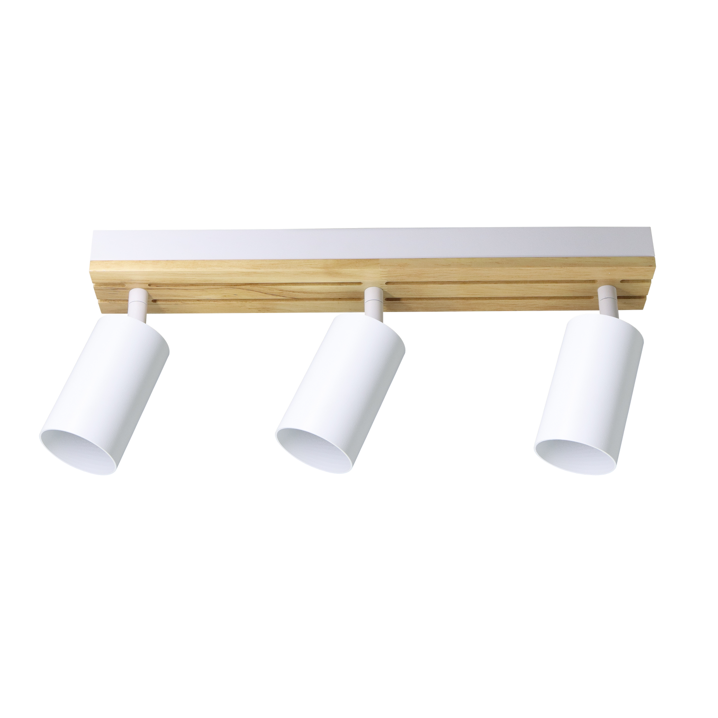 Regleta Waikato fabricada en metal y madera color blanco, ideal para salón