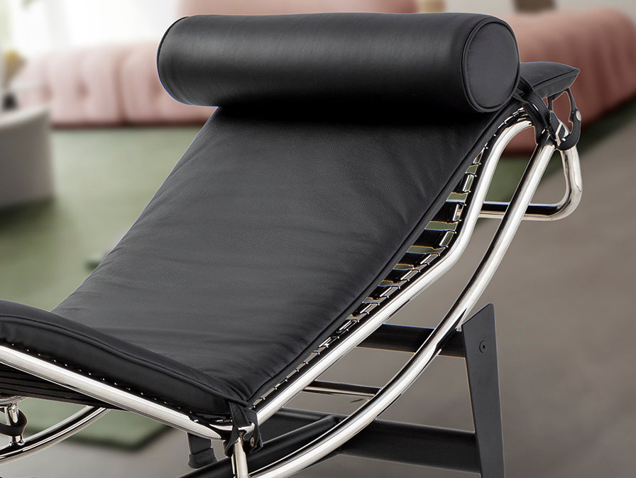 Chaise Longue LECO Tapizada en Piel Negra con Mecanismo Basculante - SCHULLER - 458467 - Vista 3