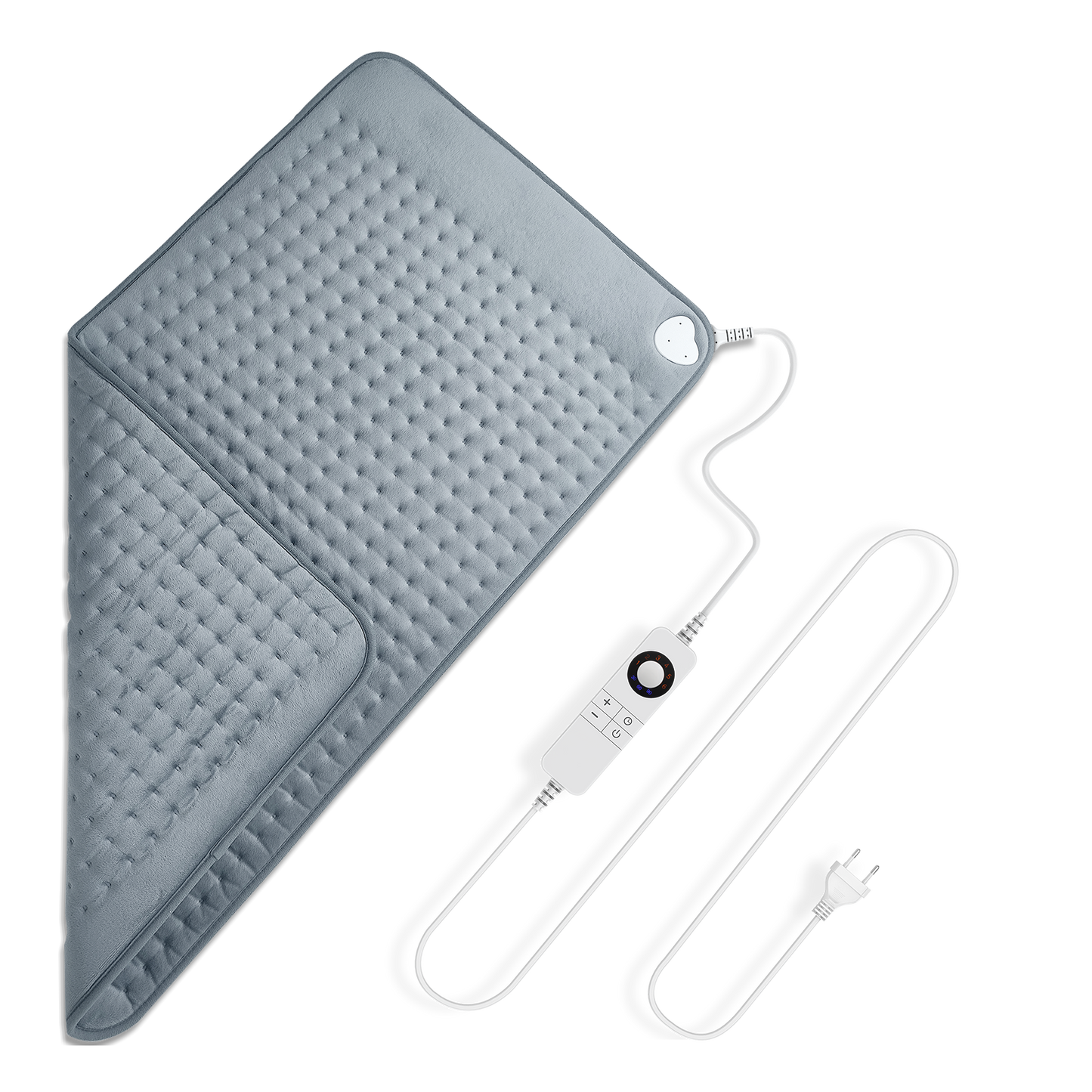 Suave almohadilla térmica gris ideal para calentar la cama