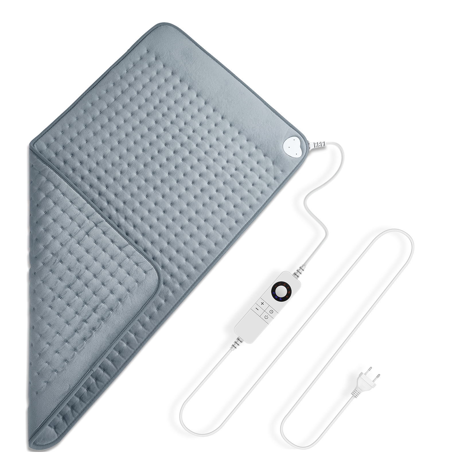 Suave almohadilla térmica gris ideal para calentar la cama
