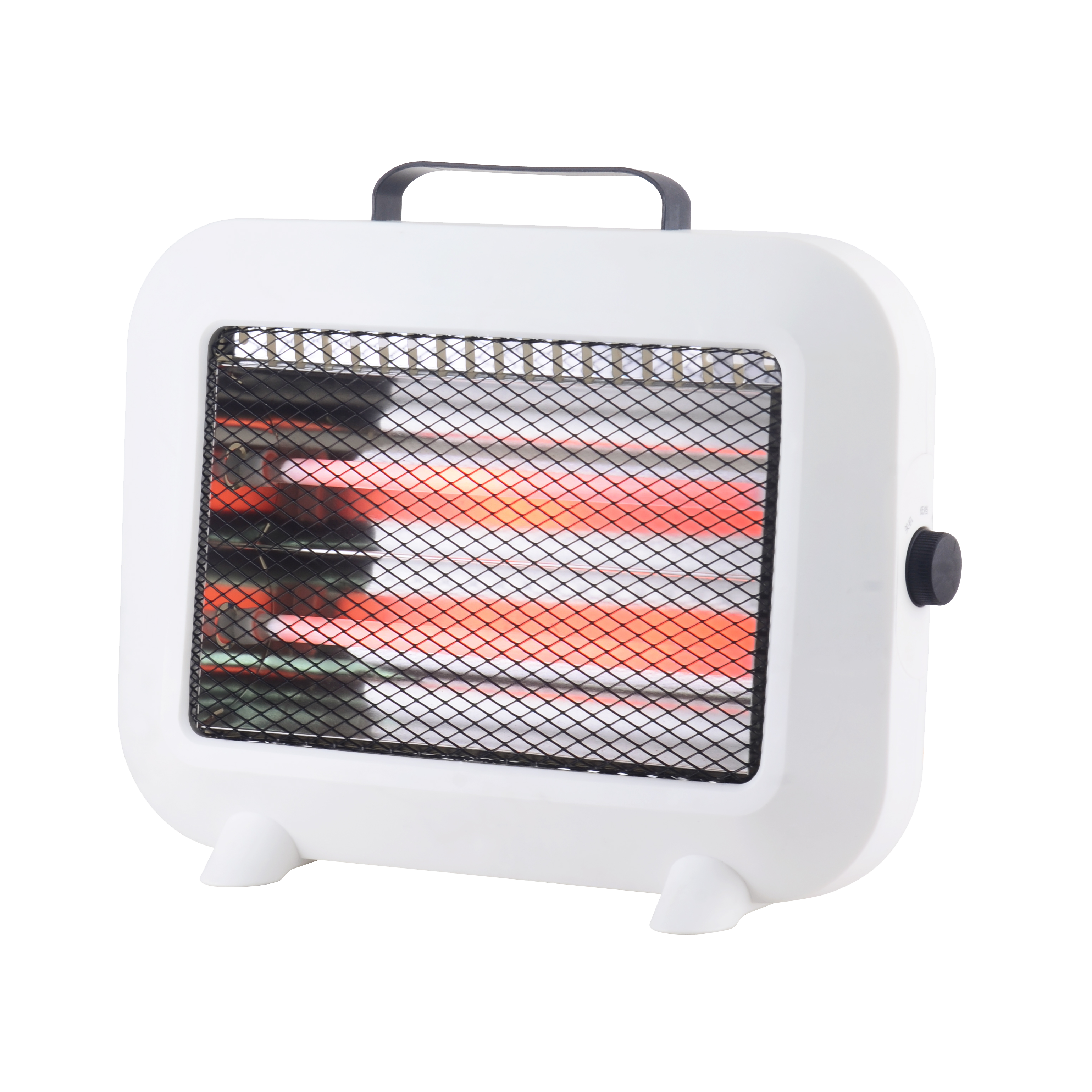 Estufa eléctrica de cuarzo fabricada en metal color blanco