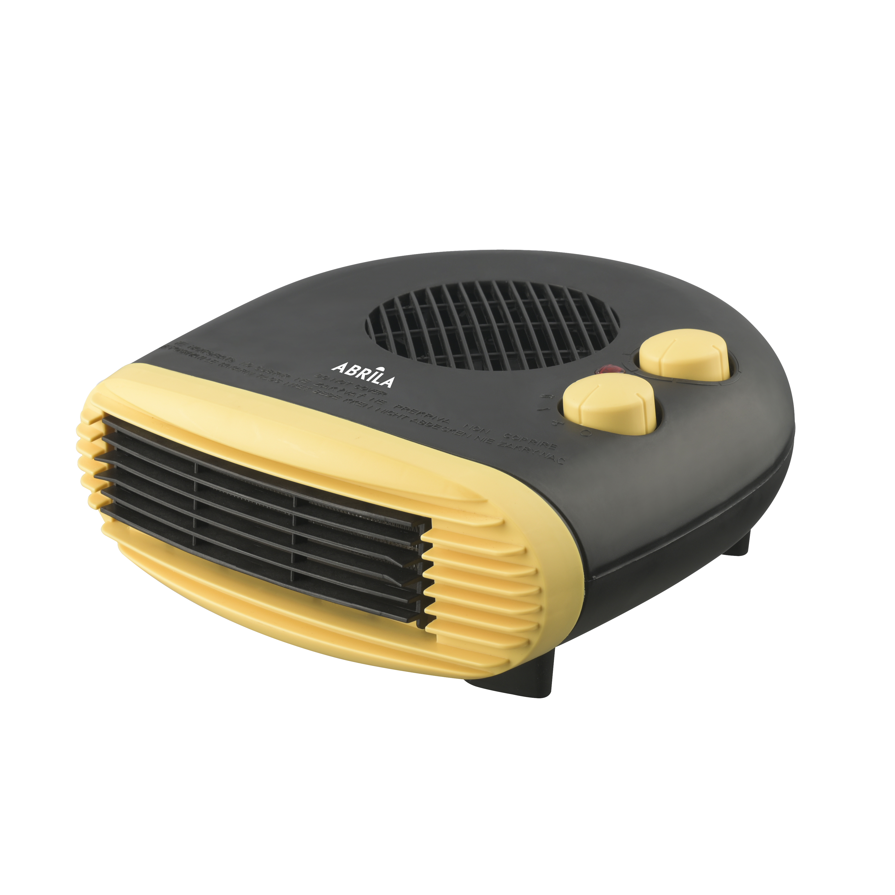 Termoventilador Toril fabricado en policarbonato color negro y amarillo