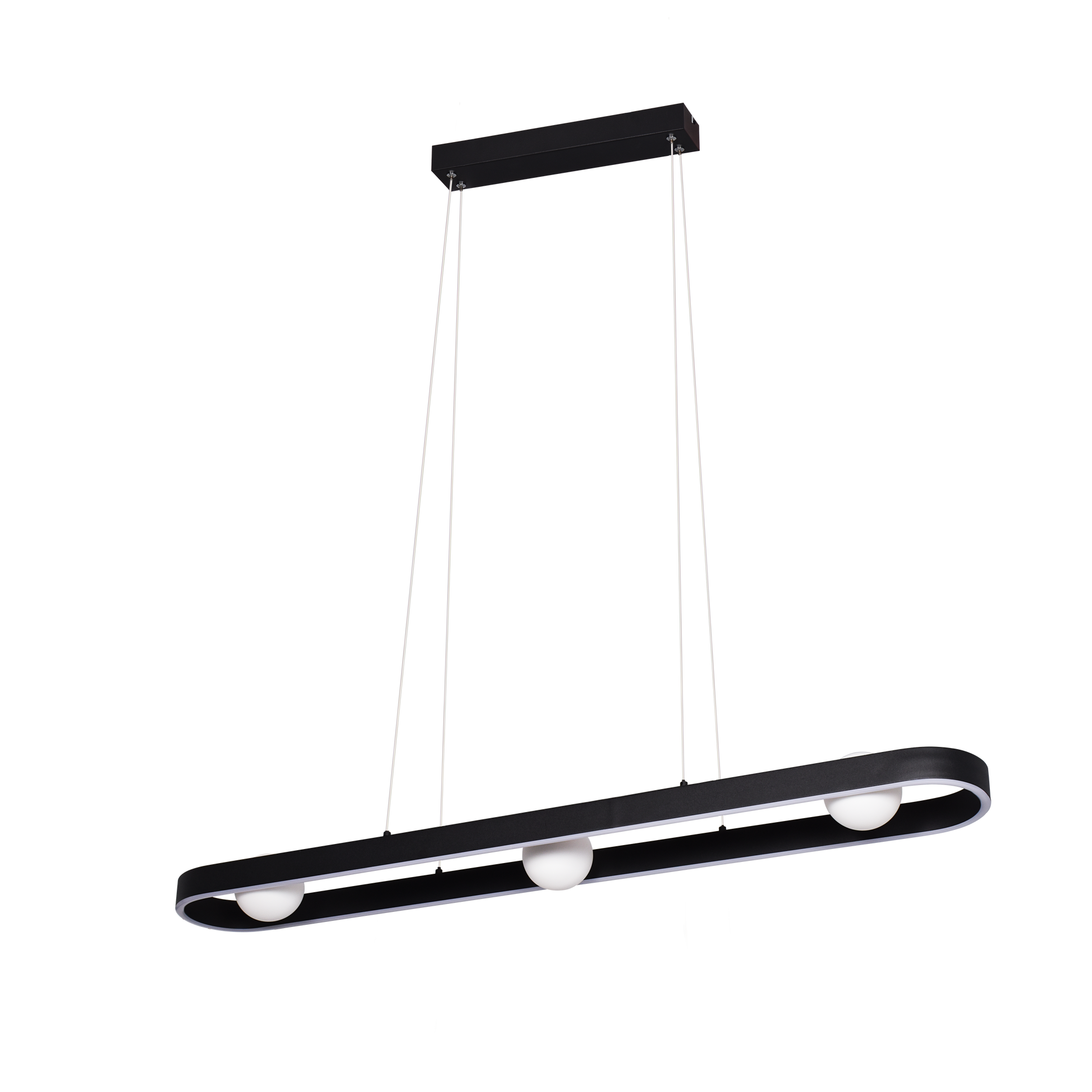 Colgante Fermoselle fabricado en aluminio, metal, acrílico y cristal color negro