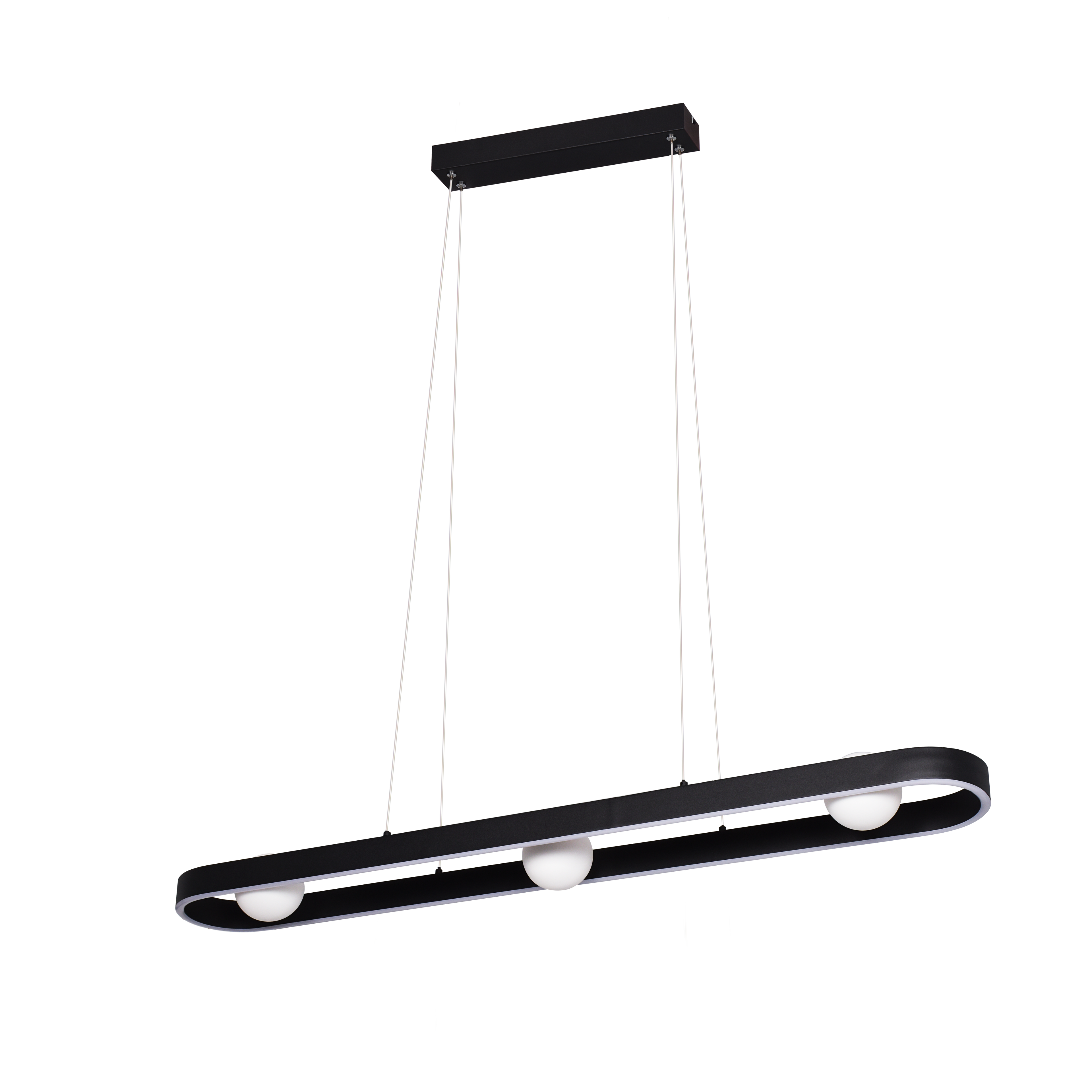 Lámpara colgante Fermoselle fabricada en aluminio negro con LED 4000k